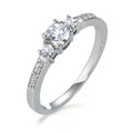 pierścionek złoto białe 750/18 K Diament 0.40 ct, 11 kamienie, w-si