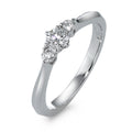 pierścionek złoto białe 750/18 K Diament 0.32 ct, 3 kamienie, w-si