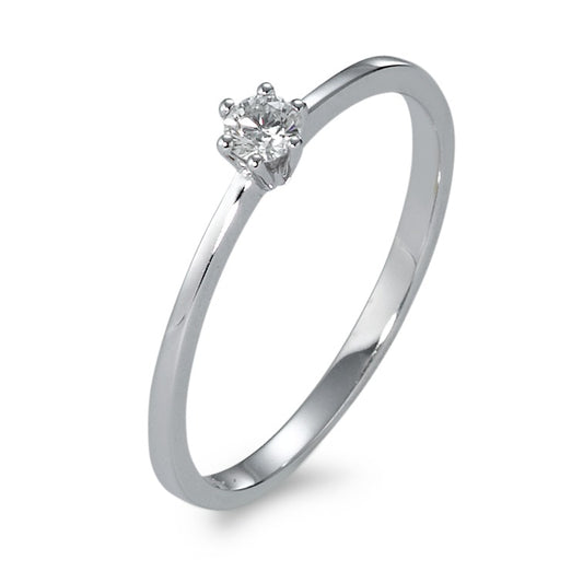 pierścionek zaręczynowy złoto białe 750/18 K Diament 0.10 ct, w-si