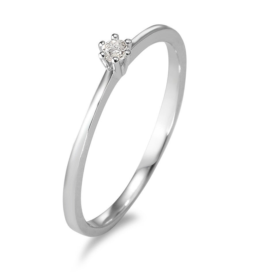pierścionek zaręczynowy złoto białe 750/18 K Diament 0.05 ct, w-si