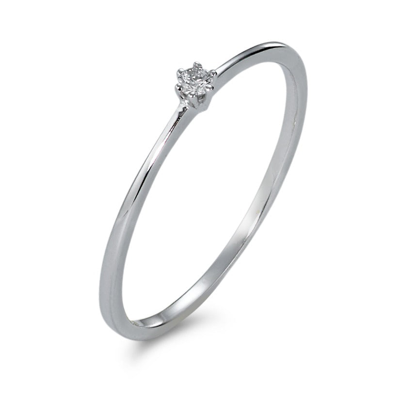 pierścionek zaręczynowy złoto białe 750/18 K Diament 0.03 ct, w-si
