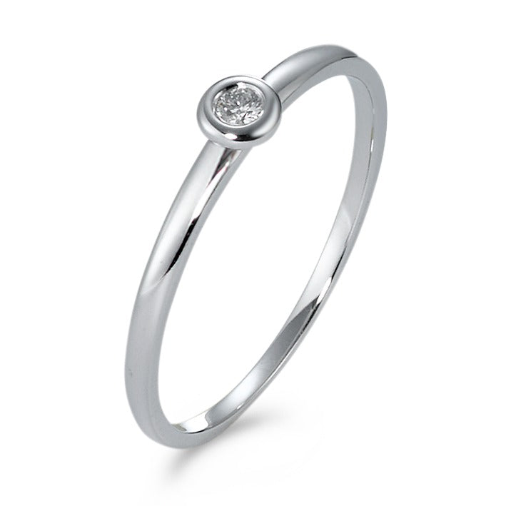 pierścionek zaręczynowy złoto białe 750/18 K Diament 0.03 ct, w-si