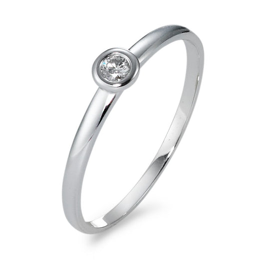pierścionek zaręczynowy złoto białe 750/18 K Diament 0.05 ct, w-si