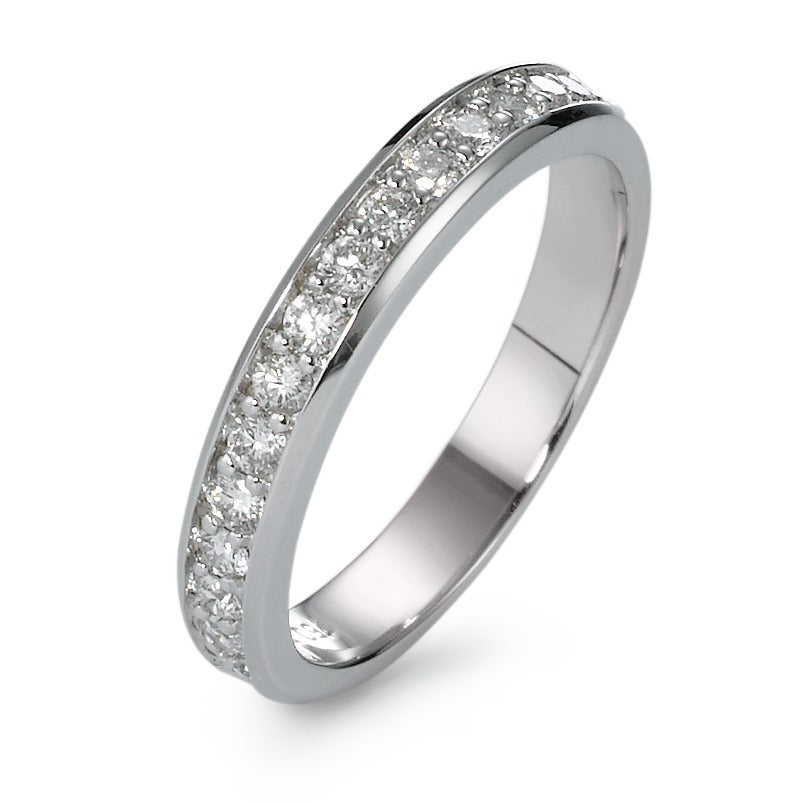 pierścionek pamięci złoto białe 750/18 K Diament 0.36 ct, 15 kamienie, w-si