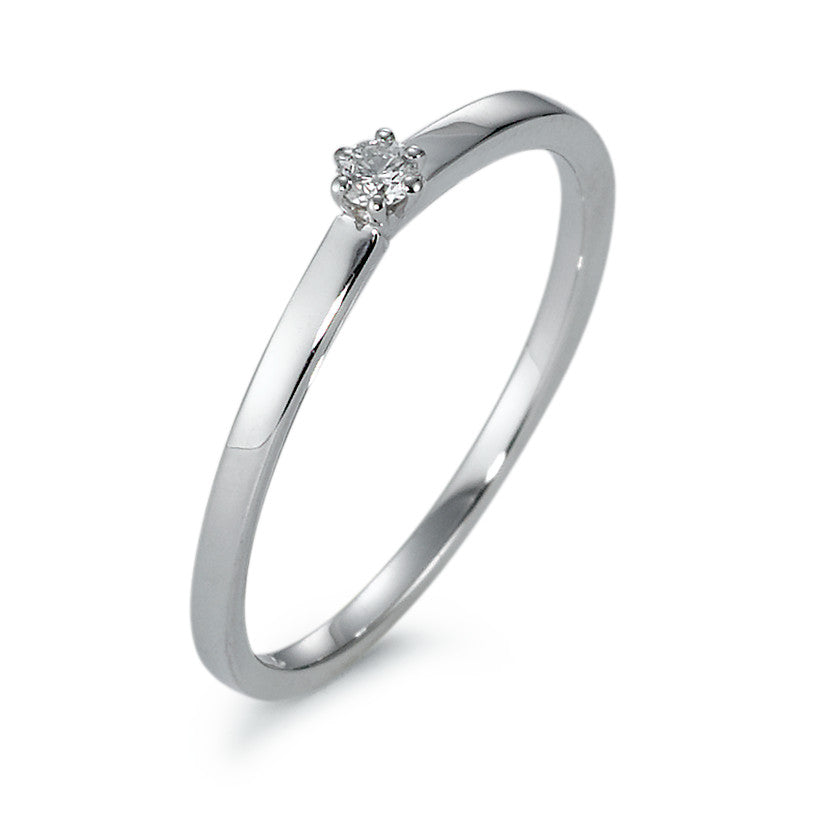 pierścionek zaręczynowy złoto białe 750/18 K Diament 0.05 ct, w-si