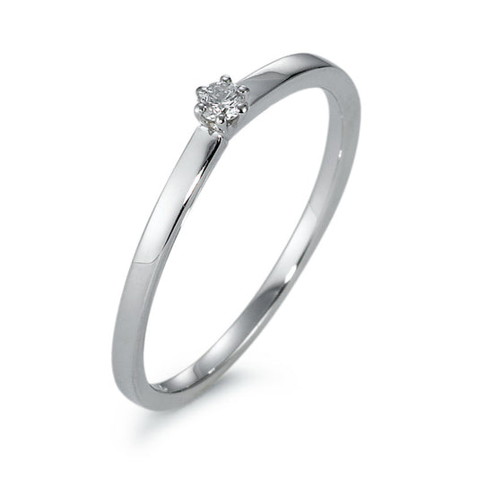 pierścionek zaręczynowy złoto białe 750/18 K Diament 0.05 ct, w-si
