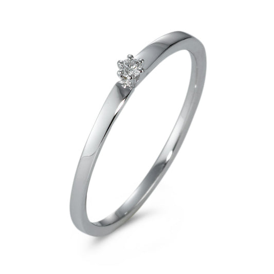pierścionek zaręczynowy złoto białe 750/18 K Diament 0.03 ct, w-si