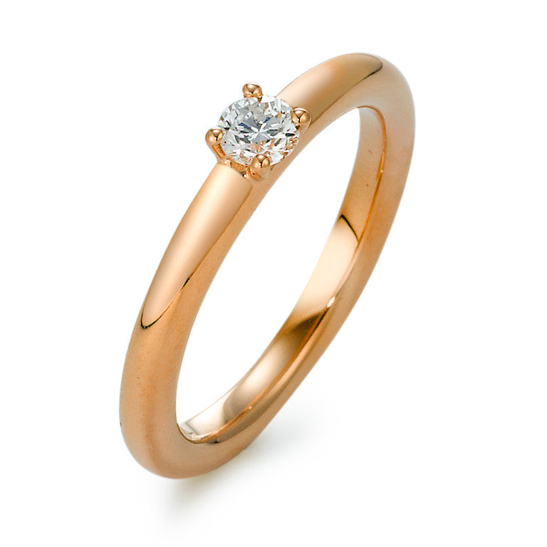 pierścionek zaręczynowy złoto czerwone 750/18 K Diament 0.20 ct, w-si