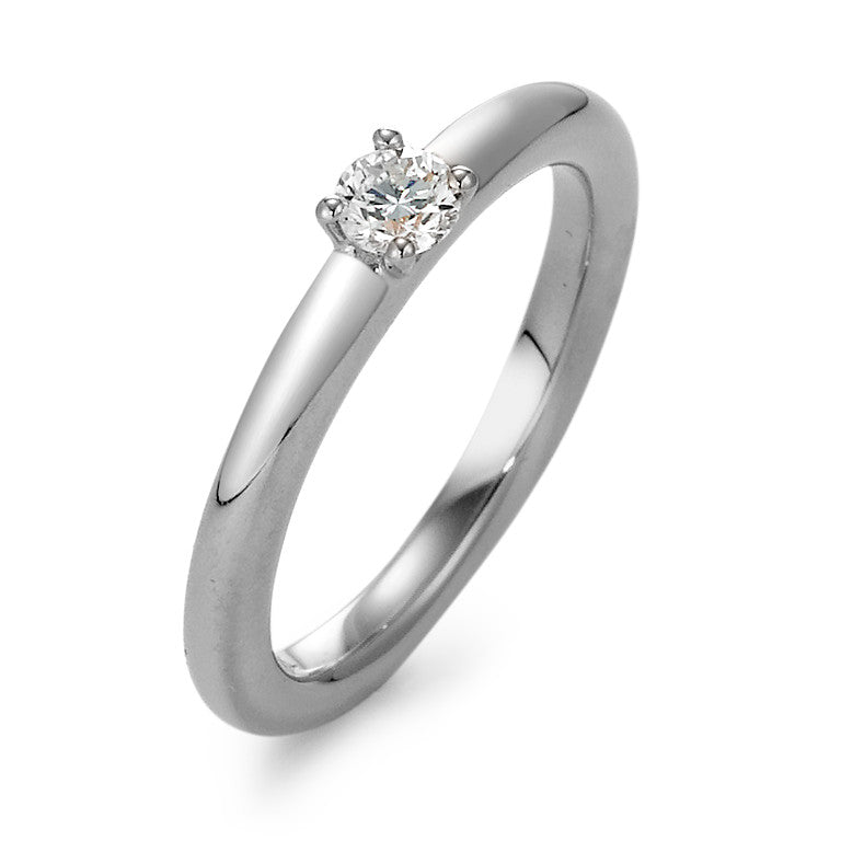 pierścionek zaręczynowy złoto białe 750/18 K Diament 0.20 ct, w-si
