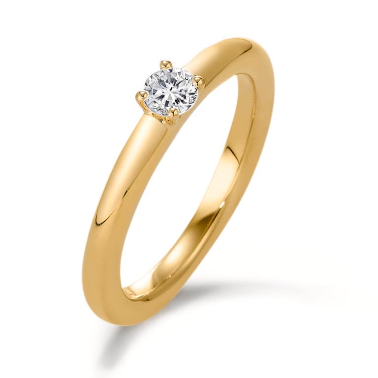 pierścionek zaręczynowy złoto żółte 750/18 K Diament 0.20 ct, w-si