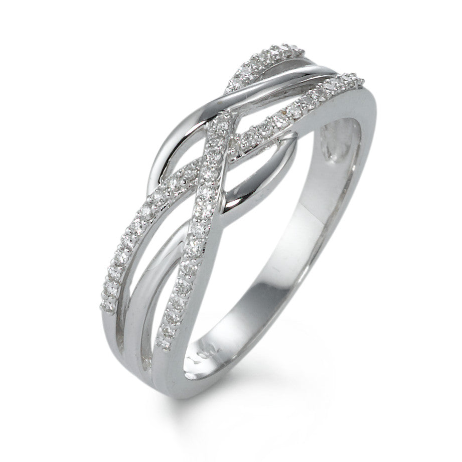 pierścionek złoto białe 750/18 K Diament 0.19 ct, 41 kamienie, w-si