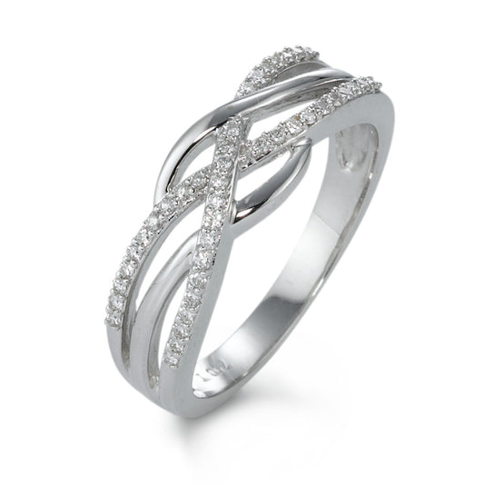 pierścionek złoto białe 750/18 K Diament 0.19 ct, 41 kamienie, w-si