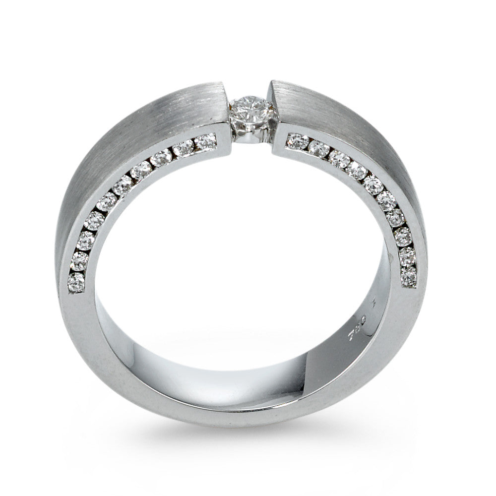 pierścionek złoto białe 750/18 K Diament 0.30 ct, 21 kamienie, w-si