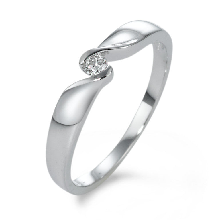 pierścionek zaręczynowy złoto białe 750/18 K Diament 0.05 ct, w-si