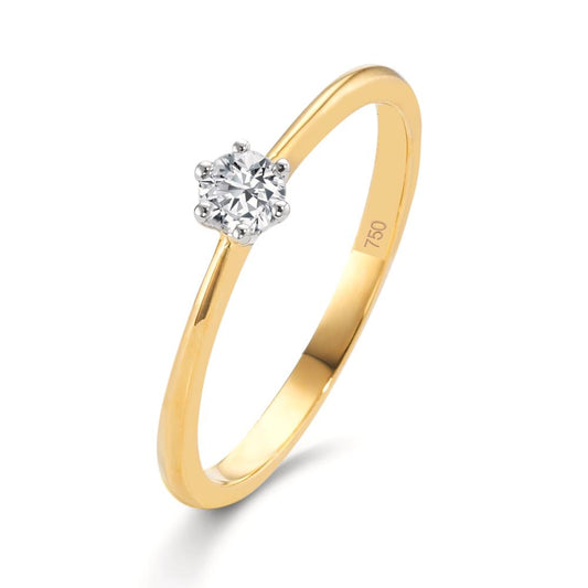 pierścionek zaręczynowy złoto żółte 750/18 K, złoto białe 750/18 K Diament 0.15 ct, w-si