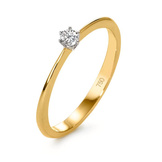 pierścionek zaręczynowy złoto żółte 750/18 K, złoto białe 750/18 K Diament 0.07 ct, w-si