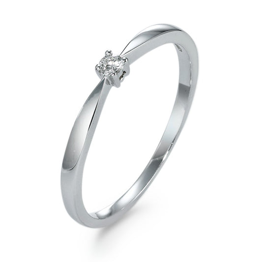 pierścionek zaręczynowy złoto białe 750/18 K Diament 0.05 ct, w-si