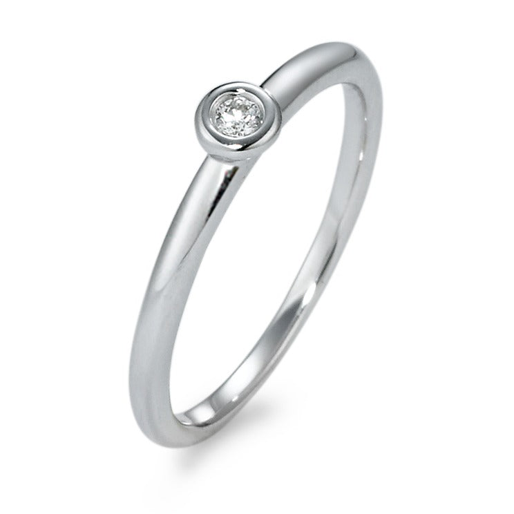 pierścionek zaręczynowy złoto białe 750/18 K Diament 0.04 ct, w-si