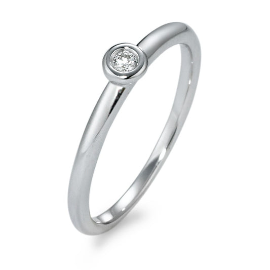 pierścionek zaręczynowy złoto białe 750/18 K Diament 0.04 ct, w-si