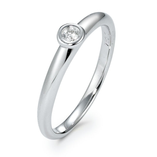 pierścionek zaręczynowy złoto białe 750/18 K Diament 0.05 ct, w-si