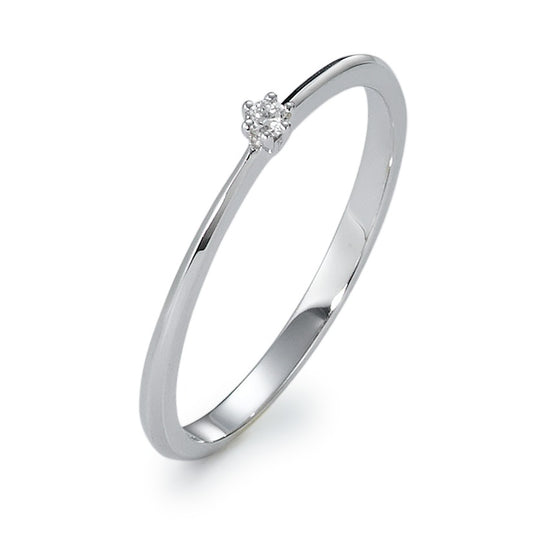 pierścionek zaręczynowy złoto białe 750/18 K Diament 0.03 ct, w-si