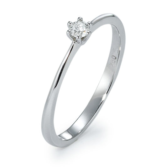 pierścionek zaręczynowy złoto białe 750/18 K Diament 0.11 ct, w-si