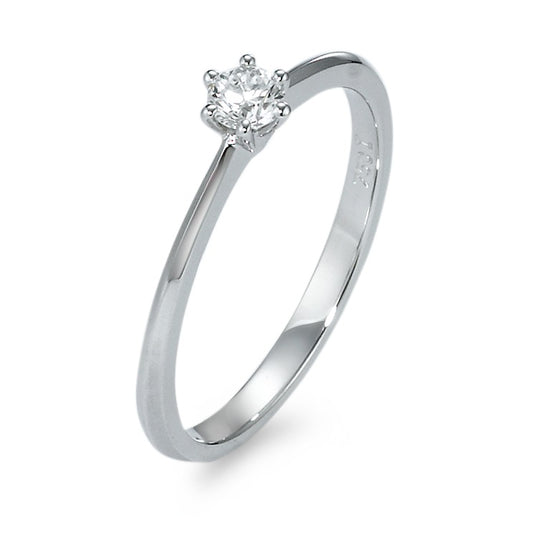 pierścionek zaręczynowy złoto białe 750/18 K Diament 0.15 ct, w-si