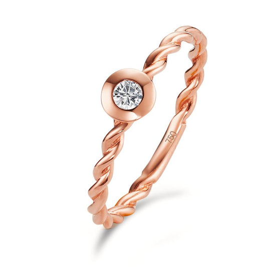 pierścionek zaręczynowy złoto czerwone 750/18 K Diament 0.07 ct, [Brillant], w-si