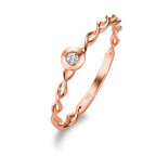 pierścionek towarzyszący złoto czerwone 750/18 K Diament biały, 0.03 ct, [Brillant], w-si
