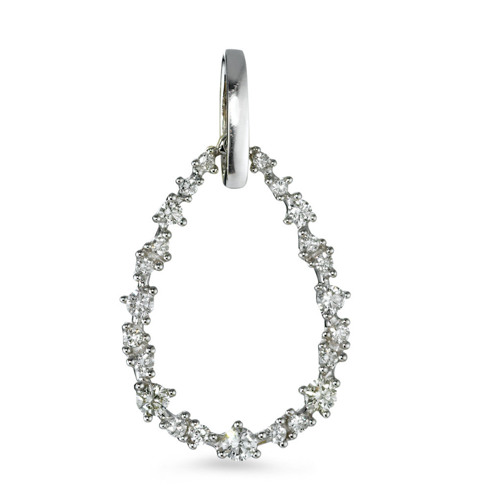 wisiorek złoto białe 750/18 K Diament biały, 0.33 ct, 23 kamienie, [Brillant], w-si