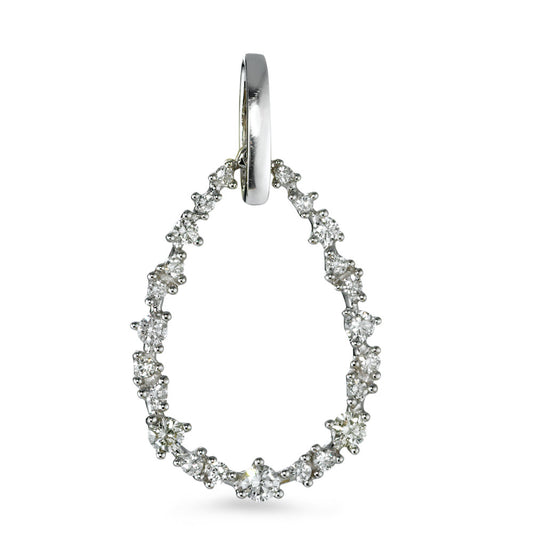 wisiorek złoto białe 750/18 K Diament biały, 0.33 ct, 23 kamienie, [Brillant], w-si