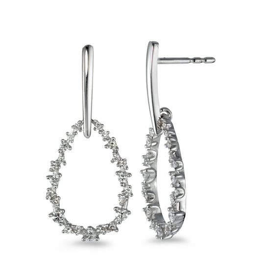 kolczyki wiszące złoto białe 750/18 K Diament biały, 0.34 ct, 46 kamienie, [Brillant], w-si