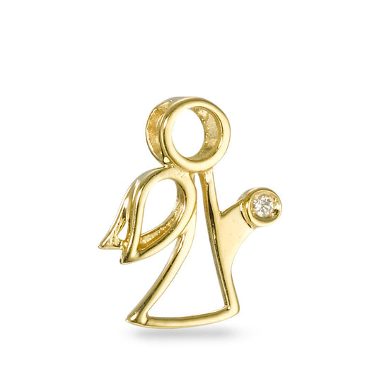 wisiorek złoto żółte 750/18 K Diament 0.007 ct, w-si anioł