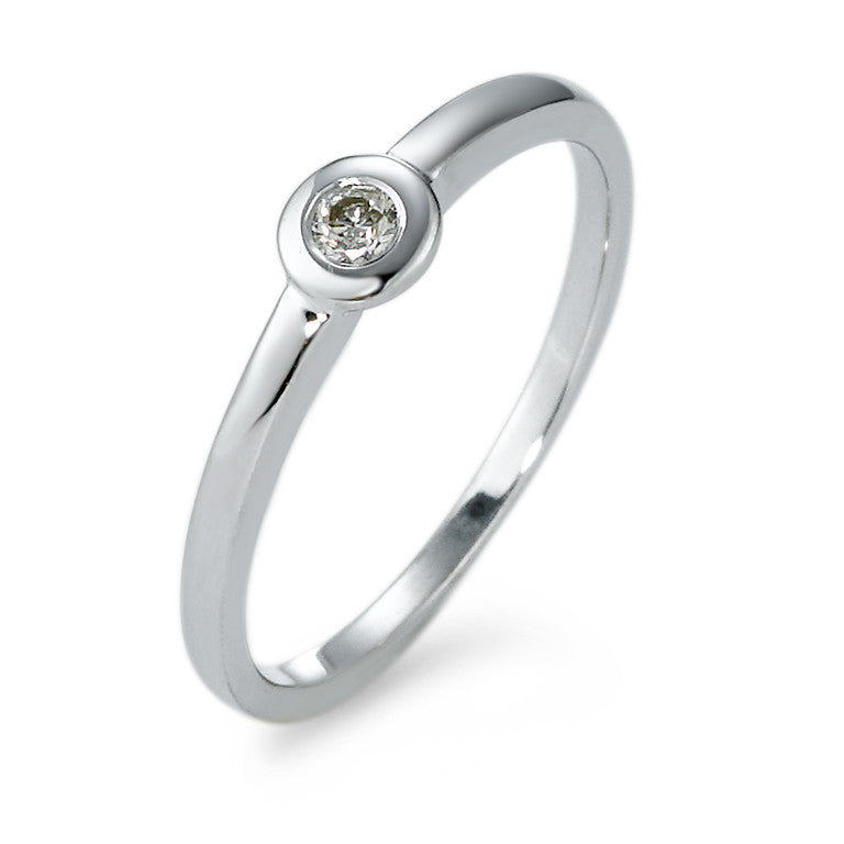pierścionek zaręczynowy złoto białe 585/14 K Diament 0.05 ct, w-si