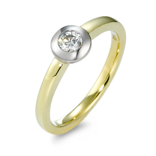 pierścionek zaręczynowy złoto żółte 585/14 K, złoto białe 585/14 K Diament 0.15 ct, w-si