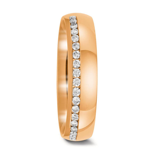 obrączka partnerska złoto różowe 750/18 K Diament 0.21 ct, 21 kamienie, tw-vsi