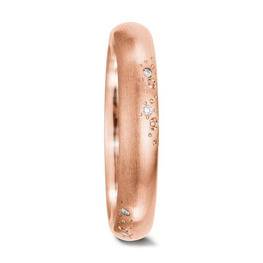 obrączka partnerska złoto różowe 750/18 K Diament biały, 0.045 ct, 9 kamienie, tw-vsi
