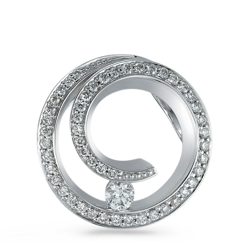 wisiorek złoto białe 750/18 K Diament 0.30 ct, 50 kamienie, [Brillant], w-si Ø16 mm