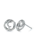 kolczyki wkrętki złoto białe 750/18 K Diament 0.30 ct, 56 kamienie, [Brillant], w-si Ø10 mm