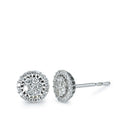 kolczyki wkrętki złoto białe 750/18 K Diament 0.35 ct, 50 kamienie, [Brillant], w-si Ø7 mm