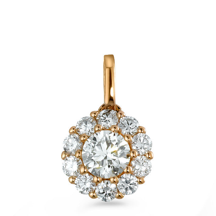 wisiorek złoto czerwone 750/18 K Diament 0.50 ct, 11 kamienie, [Brillant], w-si Ø7 mm