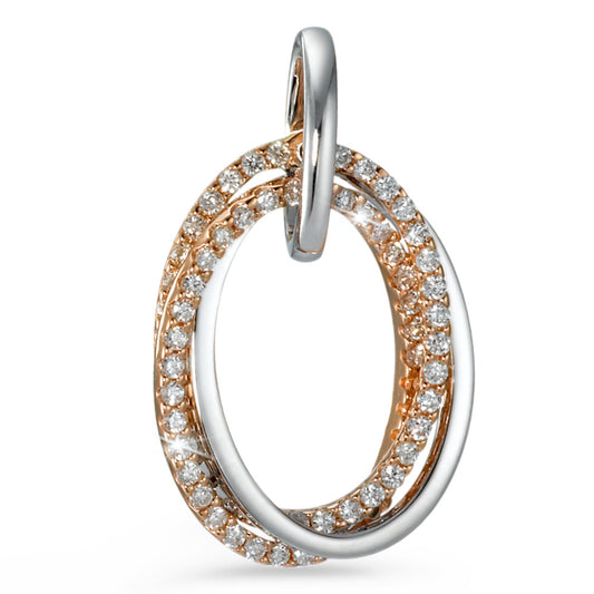 wisiorek złoto czerwone 750/18 K, złoto białe 750/18 K Diament 0.25 ct, 57 kamienie, [Brillant], w-si