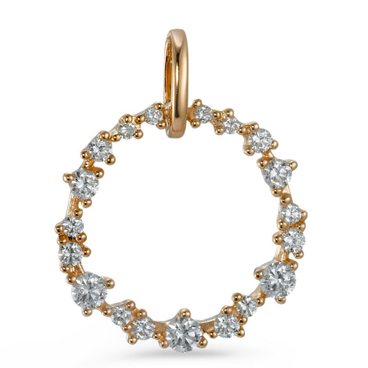 wisiorek złoto czerwone 750/18 K Diament 0.33 ct, 19 kamienie, [Brillant], w-si Ø15 mm