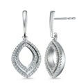 kolczyki wiszące złoto białe 750/18 K Diament 0.42 ct, 124 kamienie, [Brillant], w-si