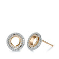 kolczyki wkrętki złoto czerwone 750/18 K, złoto białe 750/18 K Diament 0.32 ct, 92 kamienie, [Brillant], w-si Ø10 mm