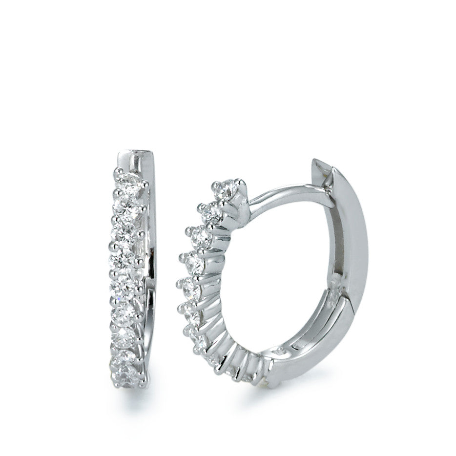 kolczyki koła zatrzaskowe złoto białe 750/18 K Diament 0.25 ct, 22 kamienie, [Brillant], w-si