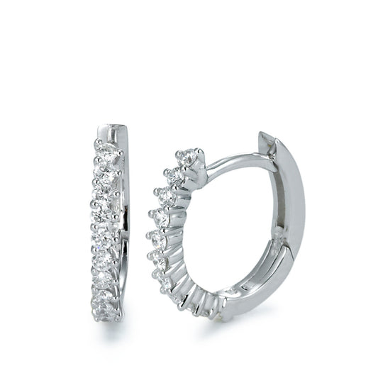 kolczyki koła zatrzaskowe złoto białe 750/18 K Diament 0.25 ct, 22 kamienie, [Brillant], w-si