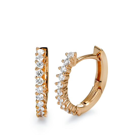 kolczyki koła zatrzaskowe złoto czerwone 750/18 K Diament 0.25 ct, 22 kamienie, [Brillant], w-si