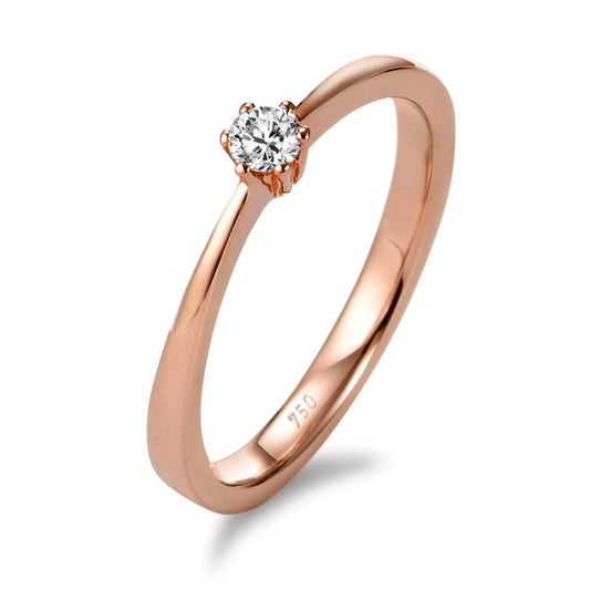 pierścionek zaręczynowy złoto czerwone 750/18 K Diament 0.10 ct, [Brillant], w-si