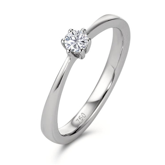 pierścionek zaręczynowy złoto białe 750/18 K Diament 0.15 ct, [Brillant], w-si
